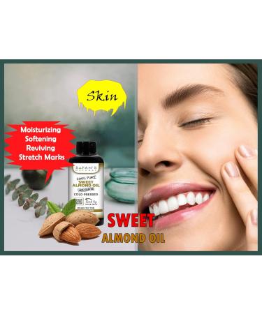 Safah's Natural Cold Pressed Sweet Almond Oil - 100% Pure - 100 ml - Buy Online on GoSupps.com