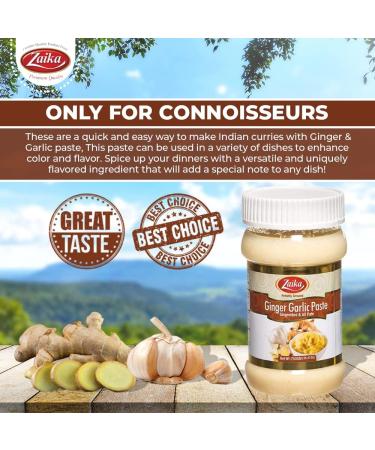 Zaika Pure Ginger Garlic Paste 26.5oz (750gm) Premium Quality Ginger Garlic Paste for Cooking Airtight Jar | Non-GMO | No Colors | Indian Origin Fresh Ginger Garlic All-Natural Ingredients (Ginger Garlic Paste) - Buy Online on GoSupps.com