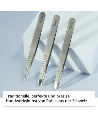 Rubis ProGrip Slanted Tweezers - Professional Non-Slip Eyebrow Tweezers with Grooved Handle | International Shipping - Buy Online on GoSupps.com