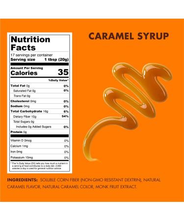 ChocZero Caramel Syrup - Sugar-Free, Low Carb, Gluten-Free Dessert Topping (12oz) - Buy Online on GoSupps.com
