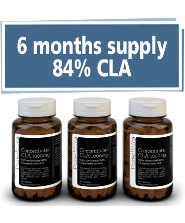Pureclinica Concentrated CLA 1000mg - 6 Months Supply | Strongest CLA for Stubborn Abdominal Fat | 84% Rich Conjugated Linoleic Acid - Buy Online on GoSupps.com