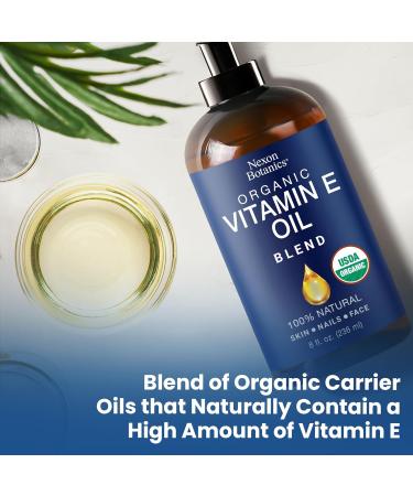 Organic Vitamin E Oil Blend 8 fl oz - Made from Pure Natural Oils for Skin Scars & Face - Aceite de Vitamina E - Nexon Botanics - Buy Online on GoSupps.com