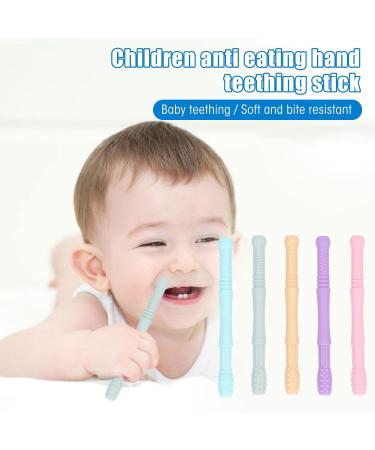 Hollow Teething Sticks Silicone 5-Piece Set for Toddlers - Reduce Anxiety & Stress, Teeth Grinding Relief - Perfect for PDD - Style 2 - Buy Online on GoSupps.com