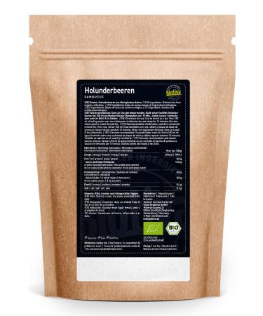 Organic Elderberries 1kg - Dried Sambucus without Fillers - Certified & Bottled in Germany | Biotiva - Buy Online on GoSupps.com