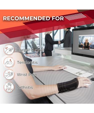 Breathable Carpal Tunnel Wrist Brace for Men & Women - Adjustable Night Support for Tendonitis, Arthritis - S/M Right Hand - Buy Online on GoSupps.com