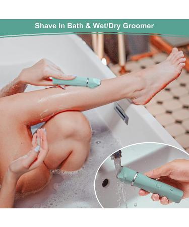 Rechargeable Electric Bikini Trimmer & Pubic Hair Shaver | IP7X Waterproof | Mint Green - Buy Online on GoSupps.com