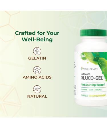 Youngevity Ultimate Gluco-Gel Bone Support Supplement with Glucosamine Sulfate and Gelatin 120 Capsules - Buy Online on GoSupps.com