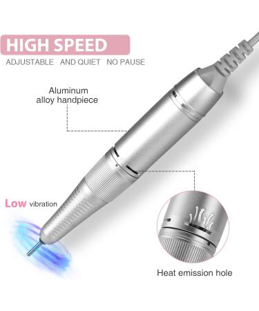 AZ GOGO Professional Nail Drill 30000 Rpm Rechargeable Portable Nail Drills for Acrylic Gel Nails - New Upgraded Electric Nail File with Pink LCD Display - Buy Online on GoSupps.com
