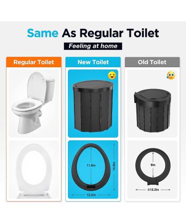 Pankay Portable Toilet for Camping  15.8" Extra Large Camping Toilets Portable Potty for Adults  Travel Toilet with Handbag  Easy Set Up  Lightweight and Sturdy  Camp Toilet for Car Boat Hiking Beach Extra Large Black - Buy Online on GoSupps.com