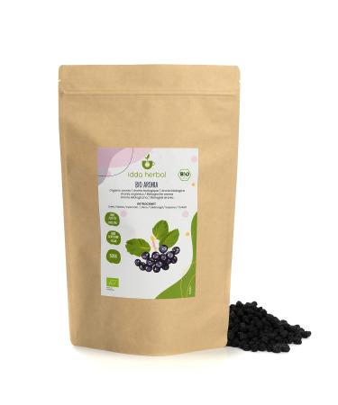 Organic Dried Chokeberry (500g), Organic Grown Whole Aronia Berries, 100% Natural and Pure, Ready to Eat Fruit Snack, Vegan