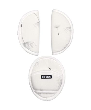 Dooky Universal Pads beltschoner & belt cushion for baby seats strollers and car seat (design: dandelion for 3- & 5-point straps age group 0+ for most brands) white Dandelion
