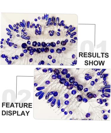 Ipetboom bride hair clip fine Miss bride headpieces for wedding banquet headgear crystal hair clip comb rhinestones prom wedding blue crystal hair comb rhinestone hair clips - Buy Online on GoSupps.com