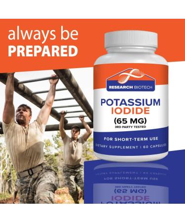 Potassium Iodide 130mg - 60 Capsules for Thyroid Support | Dietary Supplement with KI Potassium Iodine | Best Potassium Iodide Tablets for Thyroid Health - Buy Online on GoSupps.com