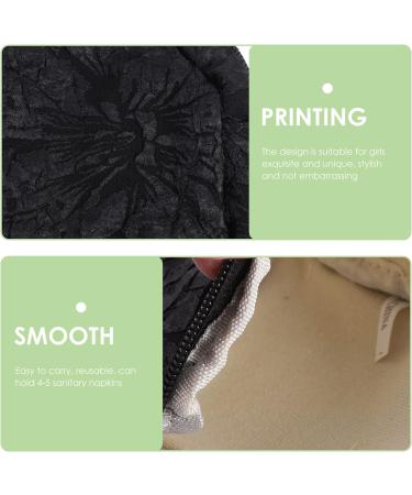 DOITOOL Sanitary Pad Pouch - Portable Menstrual Carrying Bag with Zipper | Nursing Pad Holder & Tampons Pouch | Makeup Bag - Black - Buy Online on GoSupps.com