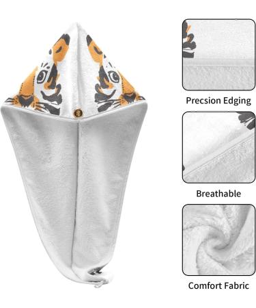 Buy Tiger Head Hair Towel 2 Pack - Super Absorbent Quick Dry Hair Turbans for Women & Girls - Buy Online on GoSupps.com