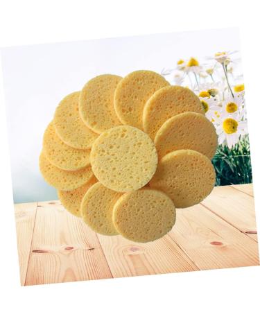 50 Pack Yellow Round Compressed Makeup & Bath Sponges - Face Wash, Body Cleansing, Exfoliating Loofah Kit - Buy Online on GoSupps.com
