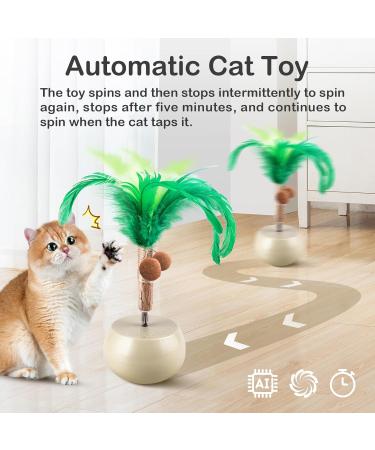 Migipaws Interactive Cat Toy Feather Spin with Electric Rolling Tumbler for Indoor Cats Automatic Cat Teaser Rechargeable - Buy Online on GoSupps.com