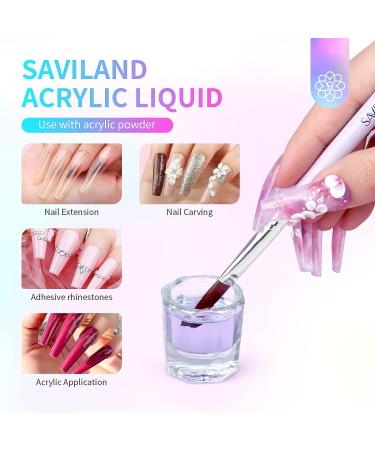 Saviland 120ml Monomer Acrylic Nail Liquid - Non-Yellowing MMA-Free Formula for Nail Extensions and Carving - Home DIY or Salon Use - Buy Online on GoSupps.com