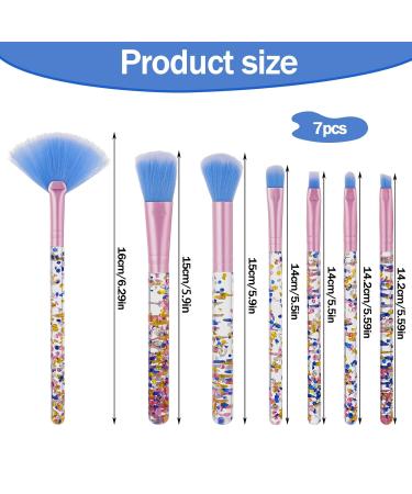Buy 7 Pcs Crystal Glitter Makeup Brush Set - Cute Synthetic Brushes for Eyeshadow Blush Foundation & Lipstick - Perfect for All Skin Types (Blue) - International Shipping Available - Buy Online on GoSupps.com