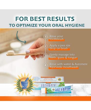Auromere Ayurvedic Herbal Toothpaste Classic Licorice Flavour - Vegan Natural Non GMO Fluoride Free Gluten Free with Neem & Peelu (4.16 oz) 1 Pack - Buy Online on GoSupps.com