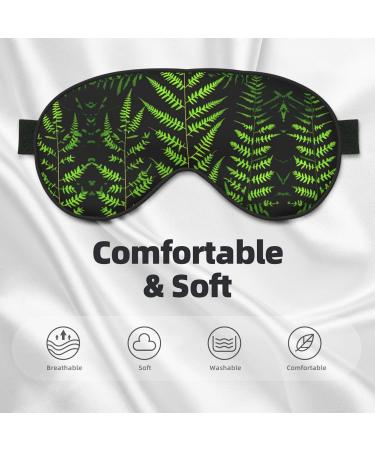 FoRes Natural Plant Silhouette Fern Leaf Print Sleep Eye Mask - Adjustable Light Blocking Adult Unisex for Deep Rest - Buy Online on GoSupps.com