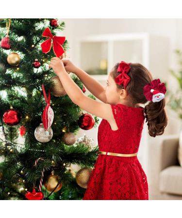 Valicaer Christmas Hair Scrunchies Xmas Hair Ropes Stretchy Velvet Hair Bands Hair Ties Ropes for Girl Ladies Christmas Tree Christmas Hair Accessories for Kids Adults Hair Bands Ponytail Holder (6) - Buy Online on GoSupps.com