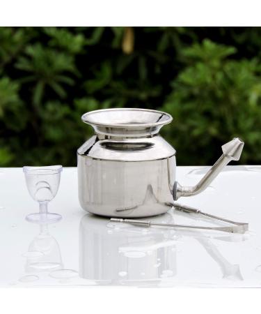 Ancient Impex Personal Cleaning Kit | Stainless Steel Neti Pot Tongue Cleaner & Eye Wash Cup - International Shipping Available - Buy Online on GoSupps.com