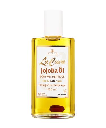 Wilco La Cura Jojoba oil - moisturizing for body and face - cold pressed - in an environmentally friendly glass bottle - really with the nut - 100 ml 100 ml (1 Pack)