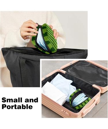 Portable Women's Napkin Storage Bag - Green Watermelon Pattern for Periods & Breastfeeding | Ideal for Teens & Girls - Buy Online on GoSupps.com