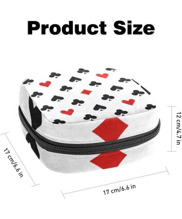 Stylish Menstruation Bag with Zipper | Women's Napkin & Tampon Collection Bags in Poker Hearts & Clubs Patterns - Buy Online on GoSupps.com