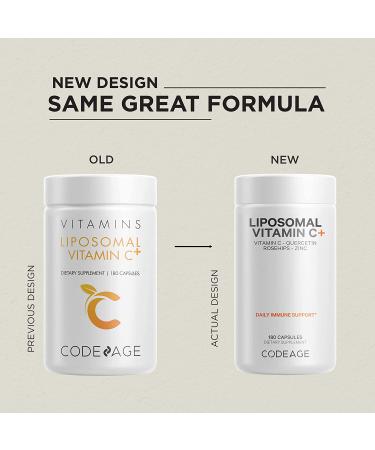 CodeAge Liposomal Vitamin C+ 180 Capsules - High Absorption Vitamin C for Immune Support - Buy Online on GoSupps.com