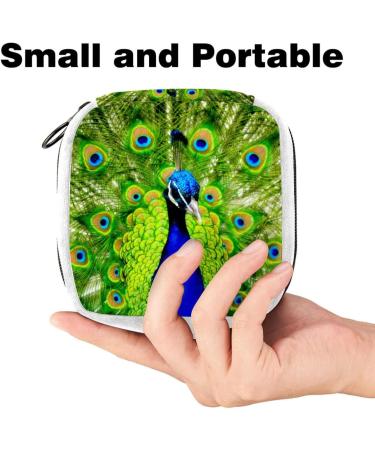 Peacock Green Sanitary Napkin Storage Bag | Period Tampon Makeup Pad Pouch - Buy Online on GoSupps.com