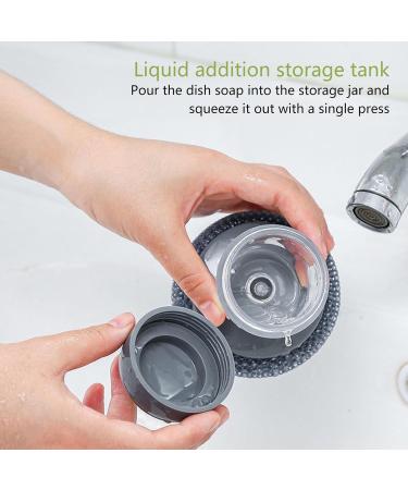 XUZHID Cleaning Brush Kitchen Brush with Detergent Dispenser NonScratch Scrubbers for Pots and Pans Long Last Dishwashing Tool - Buy Online on GoSupps.com