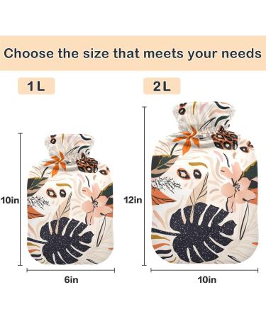 Naanle Hawaii Flower Hot Water Bottle - 1L Heat Therapy for Back Pain Relief & Warmth | Transparent Cover Hand & Foot Warmer - Buy Online on GoSupps.com