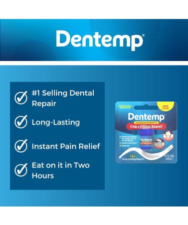 Dentemp Maximum Strength Dental Repair Kit - Pack of 3 for Loose Cap and Lost Filling - Instant Pain Relief and Temporary Tooth Filling - Buy Online on GoSupps.com