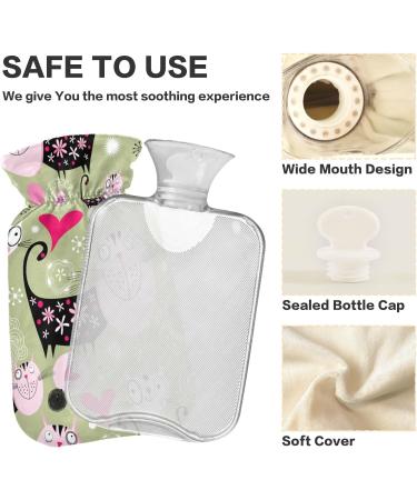 NAANLE 2L Hot Water Bottle for Pain Relief - Transparent Heat Bag for Lovers & Cats - Ideal for Heat & Cold Therapy - Buy Online on GoSupps.com