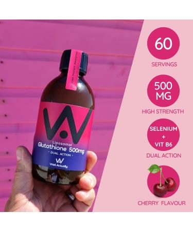 Premium Liposomal Glutathione 500mg Supplement with Vitamin B6 & Selenium - High Bioavailability - Powerful Antioxidant - 300ml (Pack of 1) - Buy Online on GoSupps.com