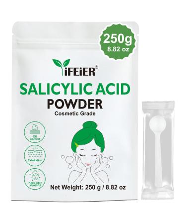 iFEiER Pure Salicylic Acid Powder | Cosmetic Grade Salicylic Acid 250g (8.82 oz) | Original Ingredients for DIY BHA for Skincare Body Hair & Make Salicylic Serum
