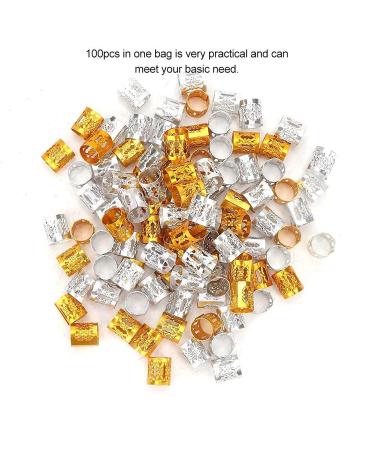 Uxsiya 100 Hair Cuffs & Accessories - Adjustable Dreadlocks Braid Pearls Gold & Silver Rings for Hair Beauty - Buy Online on GoSupps.com