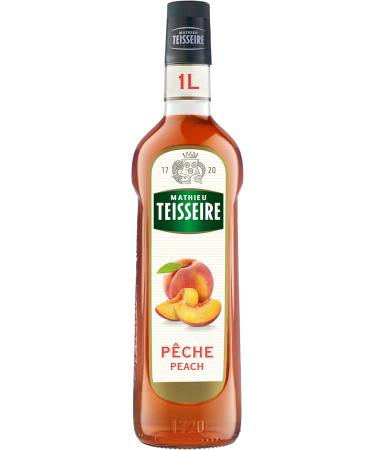 Mathieu Teisseire Peach Syrups for Beverages Lemonades Soft Drinks Tea Cocktails with or without Alcohol 3 Bottles of 1L - Buy Online on GoSupps.com