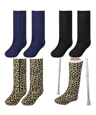 Colarr 6 Pieces Leg Cast Cover Zippered Leg Cast Sock Below the Knee Leg Cast Sleeve for Foot Leg Men Women Outdoor Protective and Washable, 3 Styles (15 Inch) 15 inch long