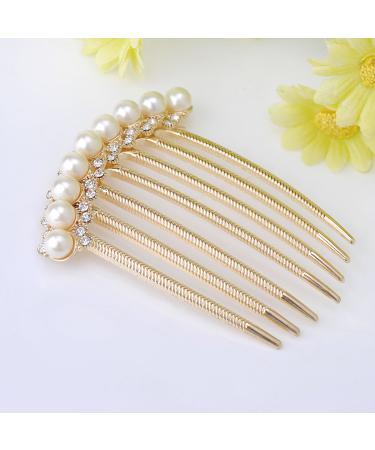 Ivory Pearl Crystal Wedding Bridal Hair Comb - Elegant Rhinestone Hairpin Accessory - Buy Online on GoSupps.com