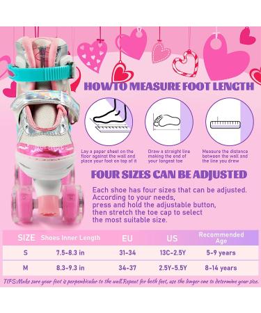 JOY SPOT! Roller Skates - Adjustable Toddler Skates with Light up Wheels - M Small - Buy Online on GoSupps.com