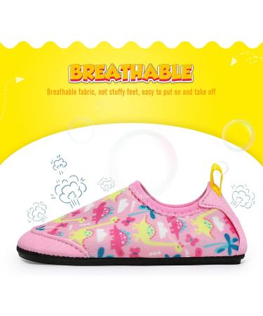 Yorgou Baby Beach Shoes - Quick-Drying Dinosaur Pink Aqua Shoes for Kids | Slipproof Water Shoes for Beach & Pool - Buy Online on GoSupps.com