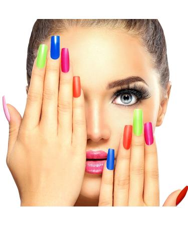 1000 Pieces Colorful French False Acrylic Gel Nails - Full Cover Fake Nails Set for Nail Salons and DIY - 10 Boxes Press on Nail Tips - Buy Online on GoSupps.com