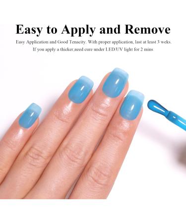 Imtiti Jelly Ocean Blue Gel Nail Polish 15 ml Sheer Colour Peacock Blue UV/LED Soak Off Sky Blue Gel Polish for DIY Nail Art Manicure at Home 1 Piece - Buy Online on GoSupps.com