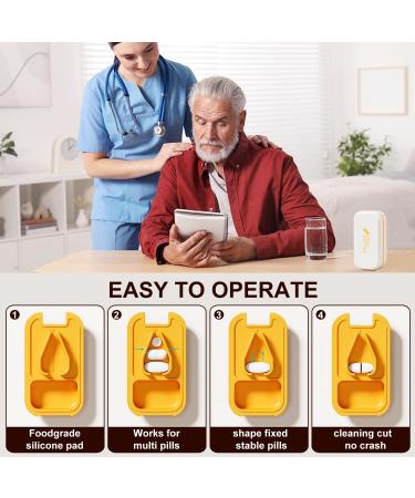 Buy the Best Pill Cutter | USA Design | Cuts Small & Large Pills | Includes Crystal Acrylic Pill Box - Perfect for Vitamins - Buy Online on GoSupps.com