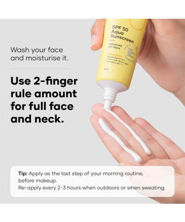 Cureskin SPF 50 Aqua Sunscreen with Advanced UV Filters | Broad Spectrum Sun UVA UVB Blue Light Protection SPF 50 & PA+++ 1.76 Ounce (Pack of 1) - Buy Online on GoSupps.com