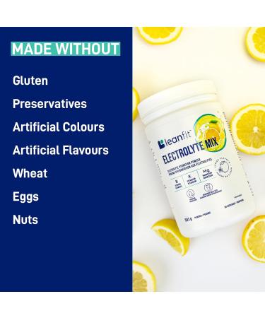 LEANFIT ELECTROLYTE MIX Citrus Lemon Electrolyte Hydration Powder Drink Mix Non GMO Vegan Gluten-Free 30 servings 381g tub - Buy Online on GoSupps.com