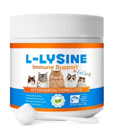 laraspi Lysine for Cats Cat Supplement for Sneezing and Runny Nose Cat Immune Support Eye Function Fresh Salmon Flavor 4.23oz